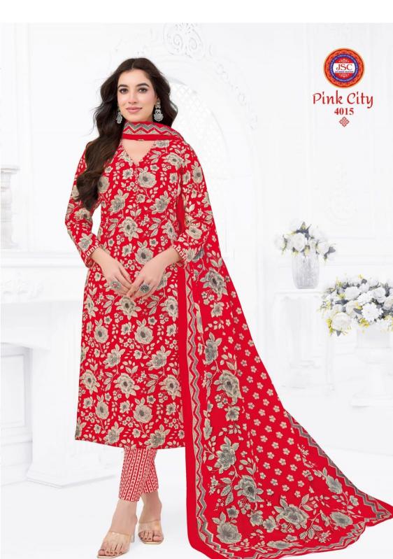 Jsc pink city vol 1 cotton dress material wholesale